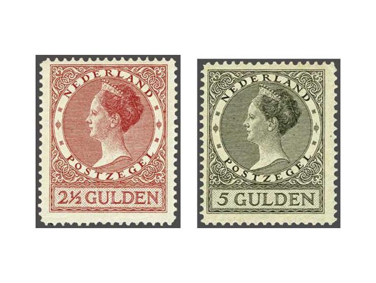 2½ en 5 gulden tanding 12½ met certificaat NKD 2012, cat.w. 615