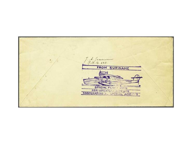 Do. X 10 cent t/m 1½ gulden op envelop 18-8-1931 naar Amsterdam, pracht ex., cat.w. 325+