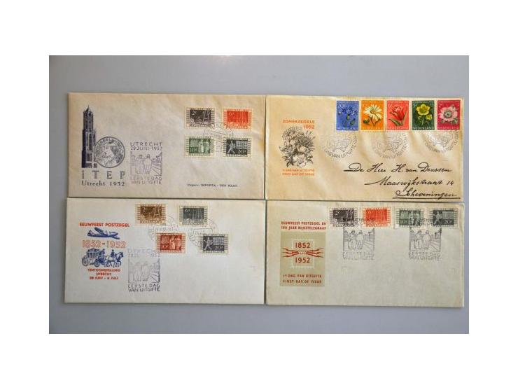 collectie fdc's vanaf E1 w.b. betere (o.a. E1 met geschreven adres naar Boedapest zonder klep), E2 met uitgegomd adres met at