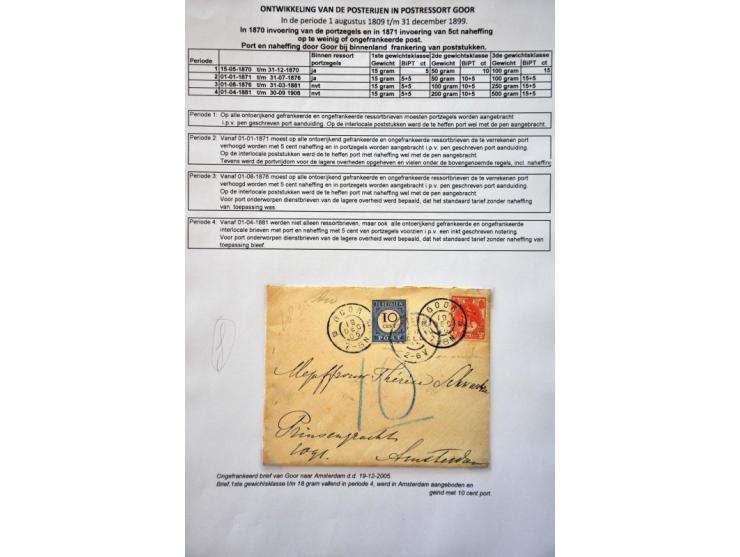 postgeschiedenis provincie Overijssel tot 1900 (ca. 300 ex.) w.b. voorfilatelie, lang-, klein- en grootrondstempels, aangetek