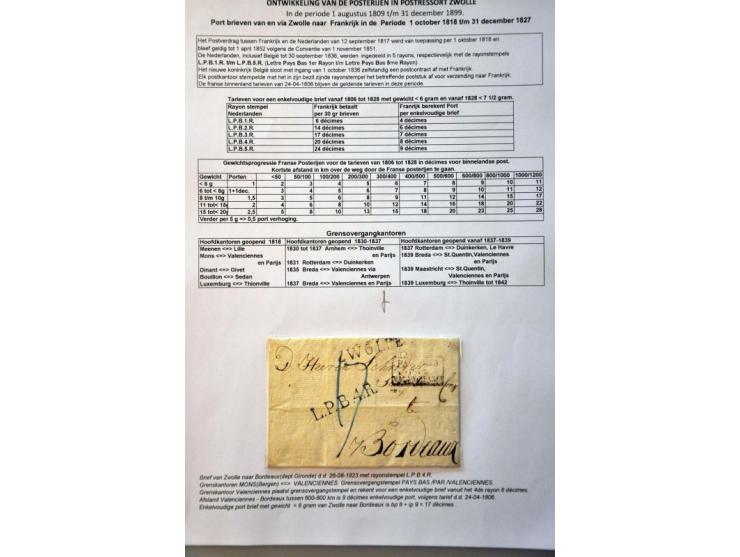 postgeschiedenis Zwolle en omgeving tot ca. 1900 (ca. 180 ex.) w.b. voorfilatelie, briefkaarten etc. in 2 ringbanden