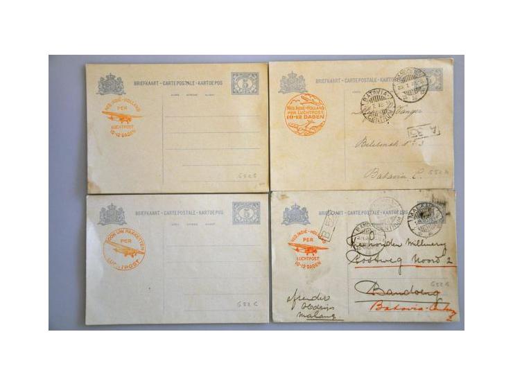 postwaardestukken, collectie gebruikt en ongebruikt met beter materiaal w.b. briefkaart G. 76a (NIG-2477) gebruikt, verhuiska