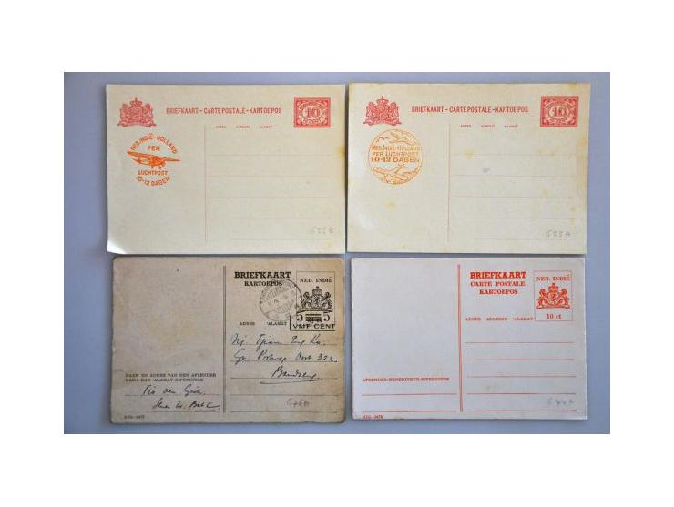 postwaardestukken, collectie gebruikt en ongebruikt met beter materiaal w.b. briefkaart G. 76a (NIG-2477) gebruikt, verhuiska