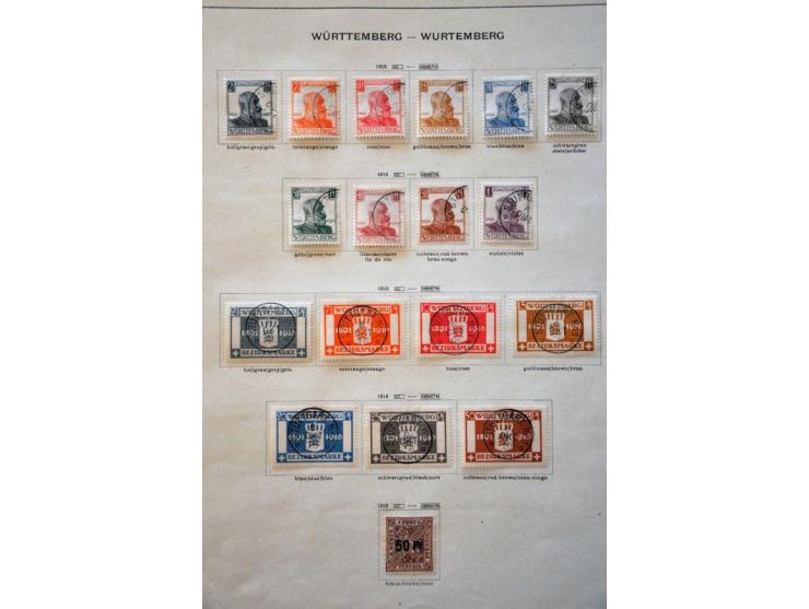 collection mainly used with better stamps with a.o. Württemberg 70 kreuzer lilac (faults) in partly mixed quality on album le