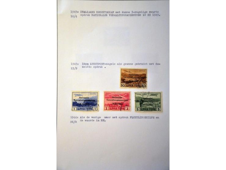 stamps on leaves, most occupied areas WWI and WWII (including CTO cancels Montenegro)