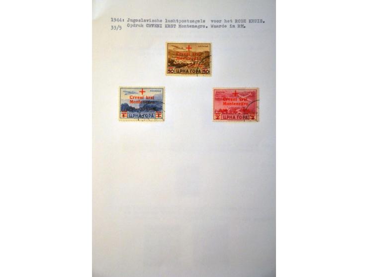 stamps on leaves, most occupied areas WWI and WWII (including CTO cancels Montenegro)