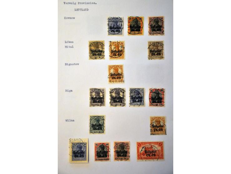 stamps on leaves, most occupied areas WWI and WWII (including CTO cancels Montenegro)