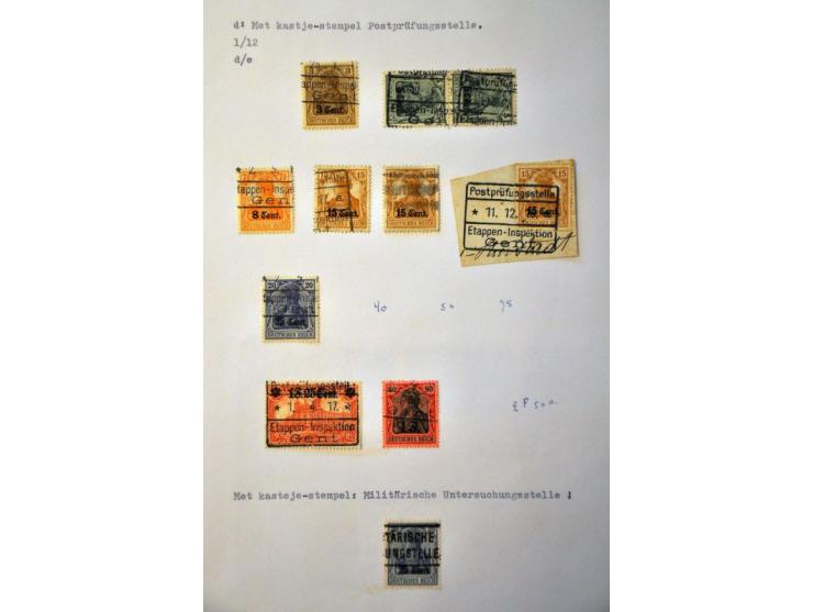 stamps on leaves, most occupied areas WWI and WWII (including CTO cancels Montenegro)