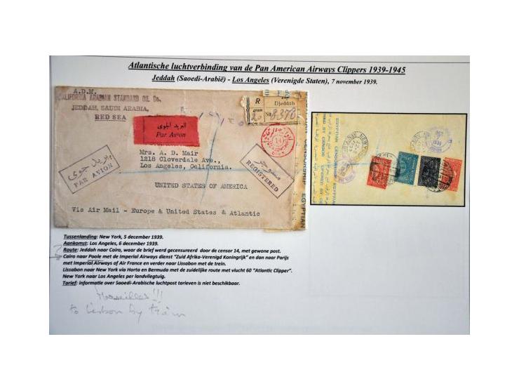 Pan American Airways Clippers, 14 covers 1939-1945 from Asian countries (including Afghanistan, Birma, Malaya, Lebanon, Phili