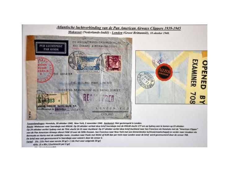 Pan American Airways Clippers, 14 covers 1939-1945 from Asian countries (including Afghanistan, Birma, Malaya, Lebanon, Phili