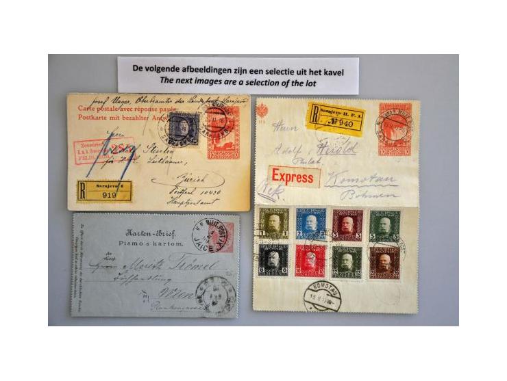 about 1500 used postal stationery including better items, cancellations, with additional franking, registered, censored, fore