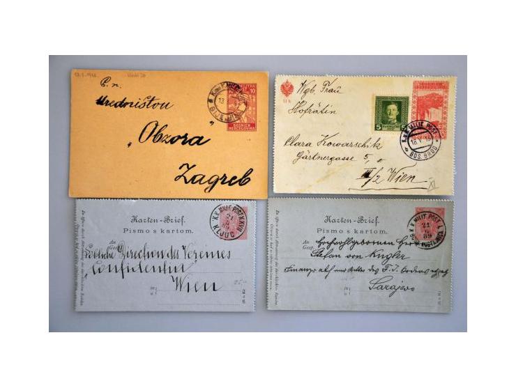 about 1500 used postal stationery including better items, cancellations, with additional franking, registered, censored, fore