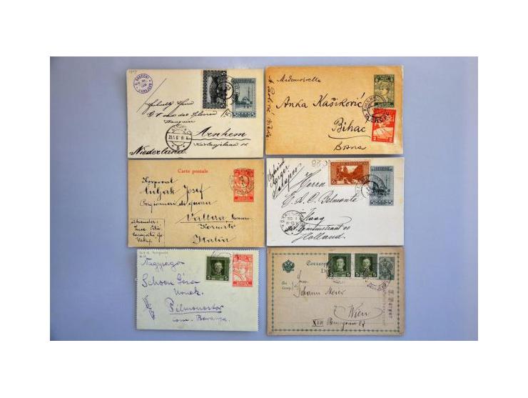 about 1500 used postal stationery including better items, cancellations, with additional franking, registered, censored, fore