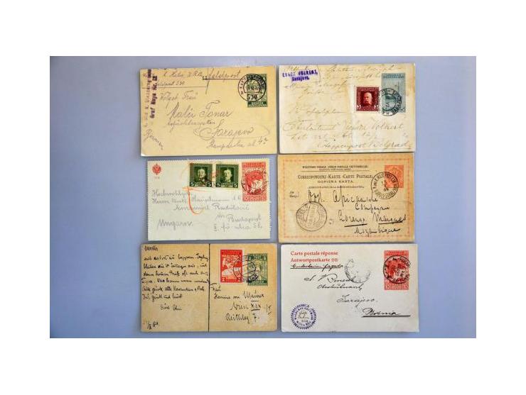 about 1500 used postal stationery including better items, cancellations, with additional franking, registered, censored, fore