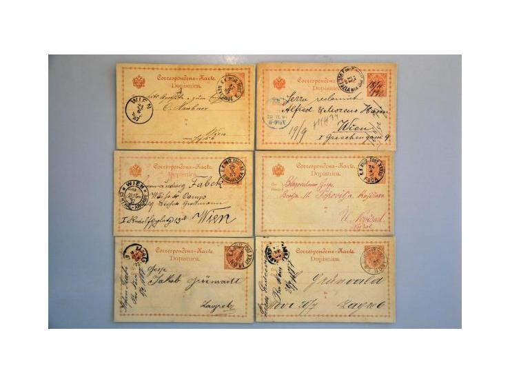 about 1500 used postal stationery including better items, cancellations, with additional franking, registered, censored, fore