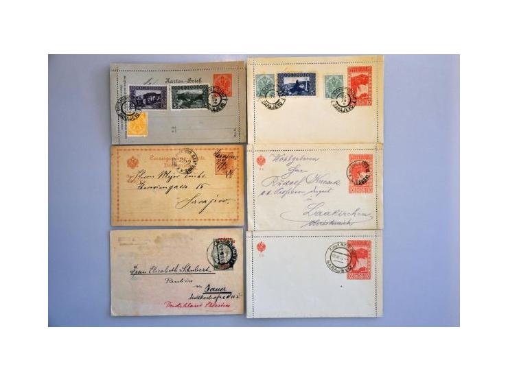 about 1500 used postal stationery including better items, cancellations, with additional franking, registered, censored, fore