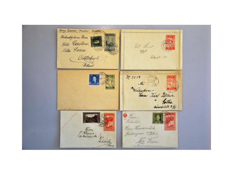 about 1500 used postal stationery including better items, cancellations, with additional franking, registered, censored, fore