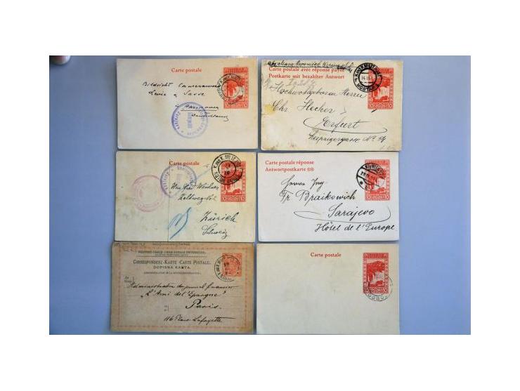 about 1500 used postal stationery including better items, cancellations, with additional franking, registered, censored, fore