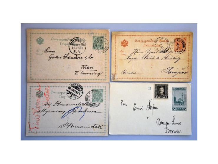 about 1500 used postal stationery including better items, cancellations, with additional franking, registered, censored, fore