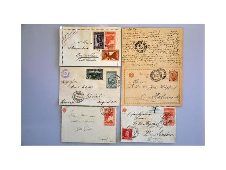 about 1500 used postal stationery including better items, cancellations, with additional franking, registered, censored, fore