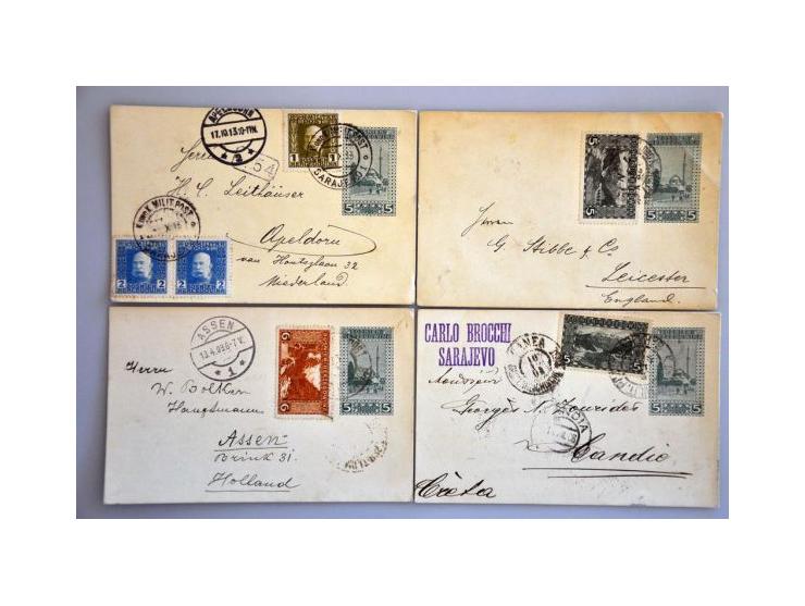 about 1500 used postal stationery including better items, cancellations, with additional franking, registered, censored, fore