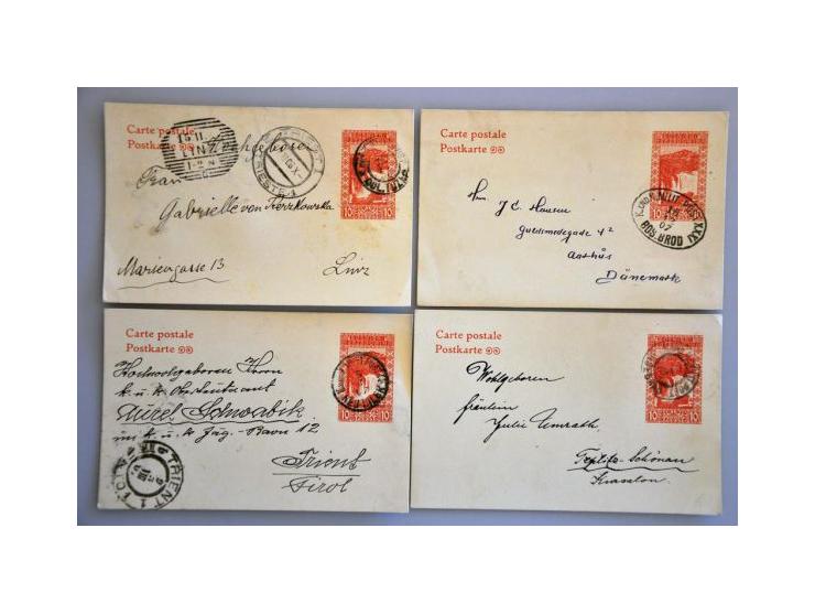 about 1500 used postal stationery including better items, cancellations, with additional franking, registered, censored, fore