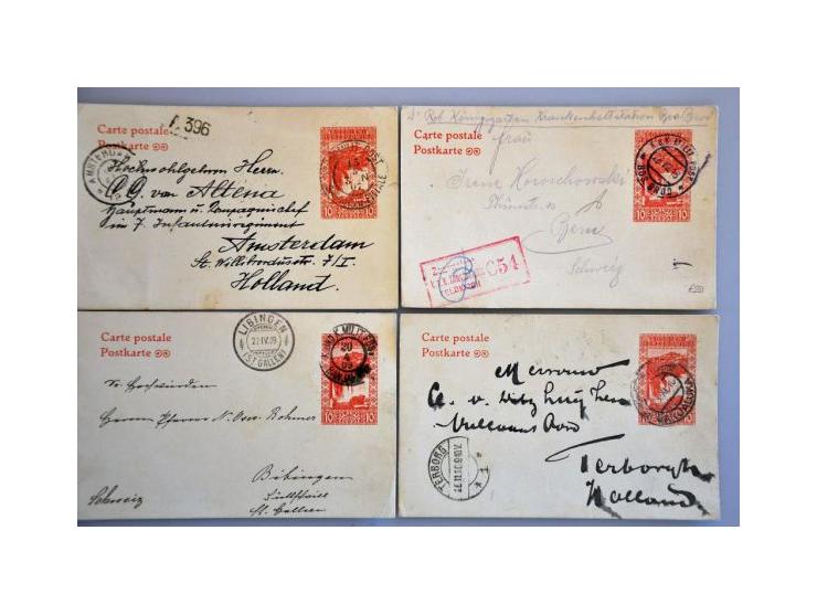 about 1500 used postal stationery including better items, cancellations, with additional franking, registered, censored, fore