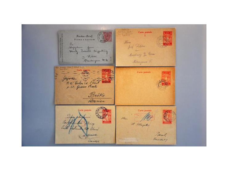 about 1500 used postal stationery including better items, cancellations, with additional franking, registered, censored, fore