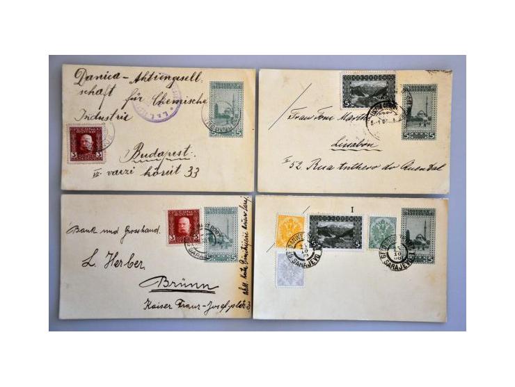 about 1500 used postal stationery including better items, cancellations, with additional franking, registered, censored, fore