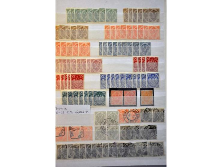 specialized stock 1879-1918 used and */** with printings, proofs, perforations, some varieties etc. in stockbook