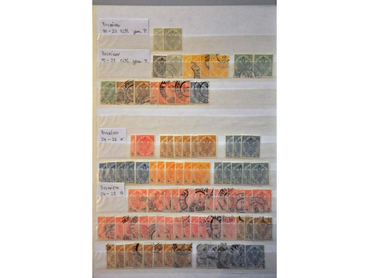 specialized stock 1879-1918 used and */** with printings, proofs, perforations, some varieties etc. in stockbook