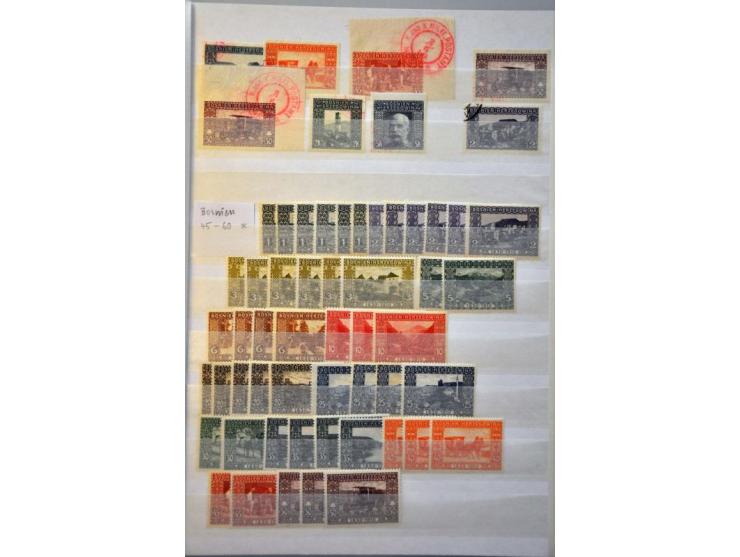 specialized stock 1879-1918 used and */** with printings, proofs, perforations, some varieties etc. in stockbook