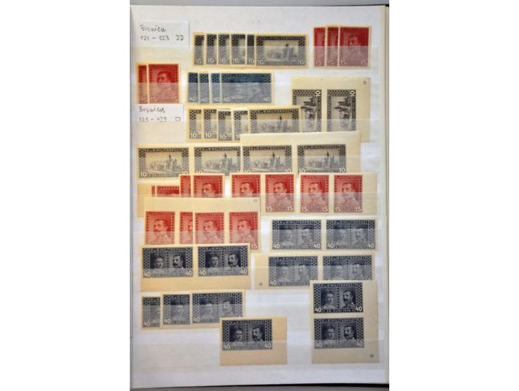 specialized stock 1879-1918 used and */** with printings, proofs, perforations, some varieties etc. in stockbook