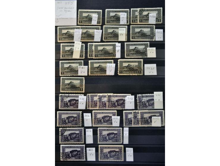 Landscapes 1906 issue, specialized collection used and */** with duplicates and large number Coleman perforations (including 