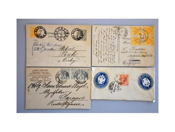 Coat of Arms issues 1879-1901, about 120 covers/cards including mixed frankings, additional frankings on postal stationery, f