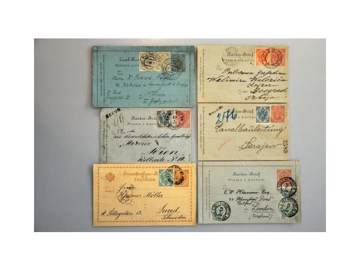 Coat of Arms issues 1879-1901, about 120 covers/cards including mixed frankings, additional frankings on postal stationery, f