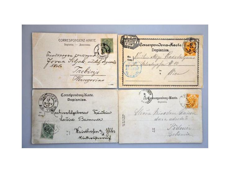 Coat of Arms issues 1879-1901, about 120 covers/cards including mixed frankings, additional frankings on postal stationery, f