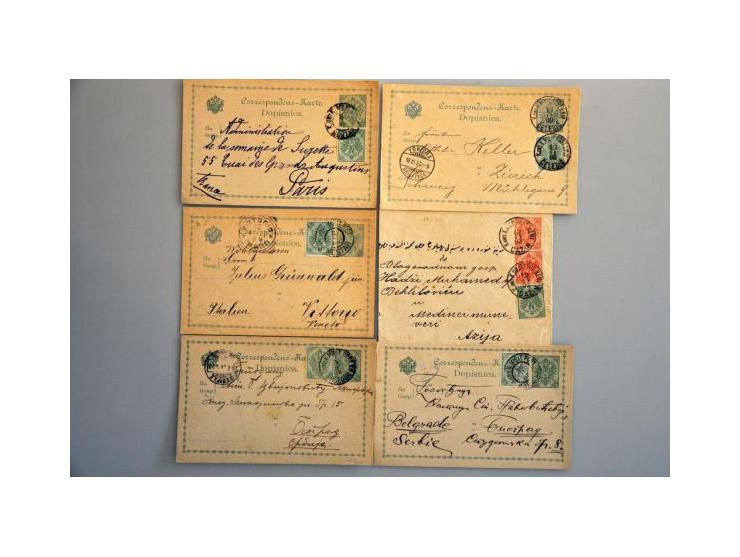 Coat of Arms issues 1879-1901, about 120 covers/cards including mixed frankings, additional frankings on postal stationery, f