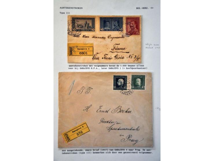 collection registered covers 1887-1918 (43 ex.) from various towns with many better items including mixed frankings, postal s