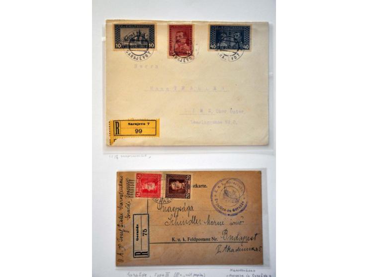 collection registered covers 1887-1918 (43 ex.) from various towns with many better items including mixed frankings, postal s