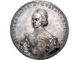 Historiepenningen (1549) Isabella van Portugal, gemalin Philips II door Leone Leoni, zilver gegoten 75mm, 115gr ZF