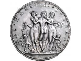 Historiepenningen (1549) Isabella van Portugal, gemalin Philips II door Leone Leoni, zilver gegoten 75mm, 115gr ZF