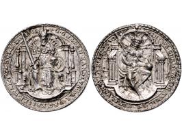 Historiepenningen (1550) Karel V 50 jaar door Conr. Welz, Van Mieris II 320-2, zilver 43 mm, afgehaald draagoog ZF