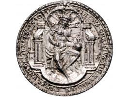 Historiepenningen (1550) Karel V 50 jaar door Conr. Welz, Van Mieris II 320-2, zilver 43 mm, afgehaald draagoog ZF