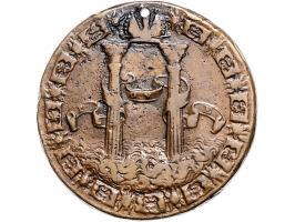 Historiepenningen (1550) Karel V en Philips II, gegoten brons, 42,2mm, 40,7gr F-ZF