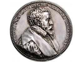 Historiepenningen 1568, Antoni van Strale, Burgemeester van Antwerpen, zilver gegoten, 53mm, 36,75gr bijna PR