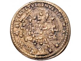 Historiepenningen (1580) Alexander Farnese, graaf van Parma, op de inname van Maastricht gegoten messing 39mm door Juliano ZF