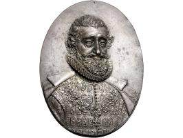 &nbsp;(±1610)&nbsp;Henri IV Koning van Frankrijk (1589-1610)&nbsp;naar Guillaume Dupré, eenzijdige ovale plaquette-penning in