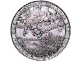 Historiepenningen penningen, 1650 Aanslag op Amsterdam en dood Willem II door S. Dadler, zilver 69mm, vL. 353 PR