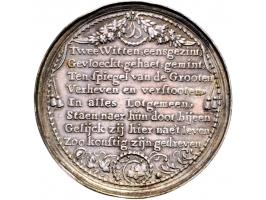 Historiepenningen 1672, Johan en Cornelis de Witt te 's-Gravenhage vermoord. Zilver 48mm, 29gr, onregelmatige rand, ov. ZF